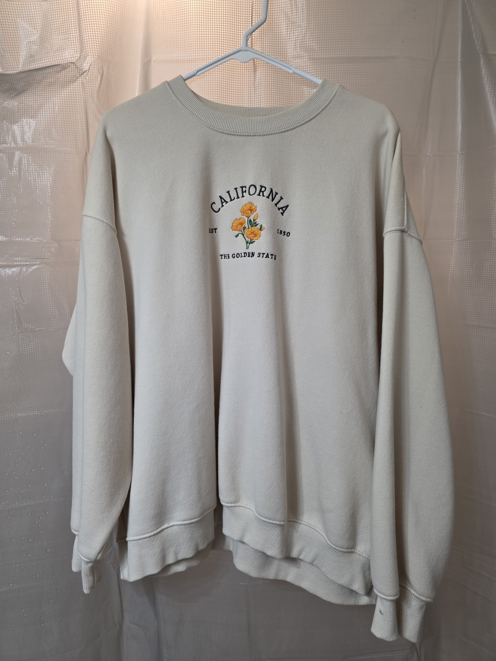State of Mind Cream California Crewneck with Floral Graphic